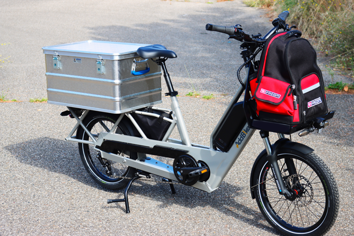 Exemple de vélo cargo pour les techniciens de maintenance