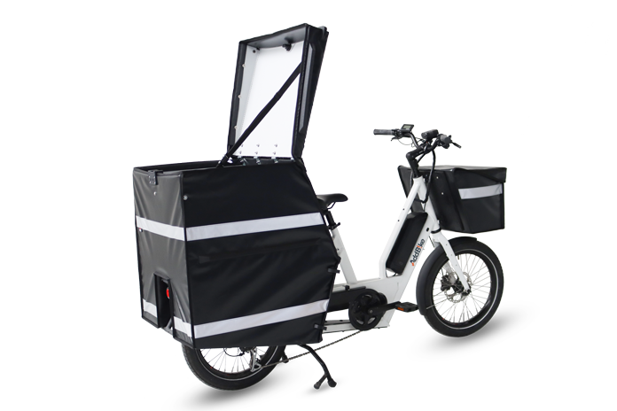 Zoom vélo cargo électrique professionnel